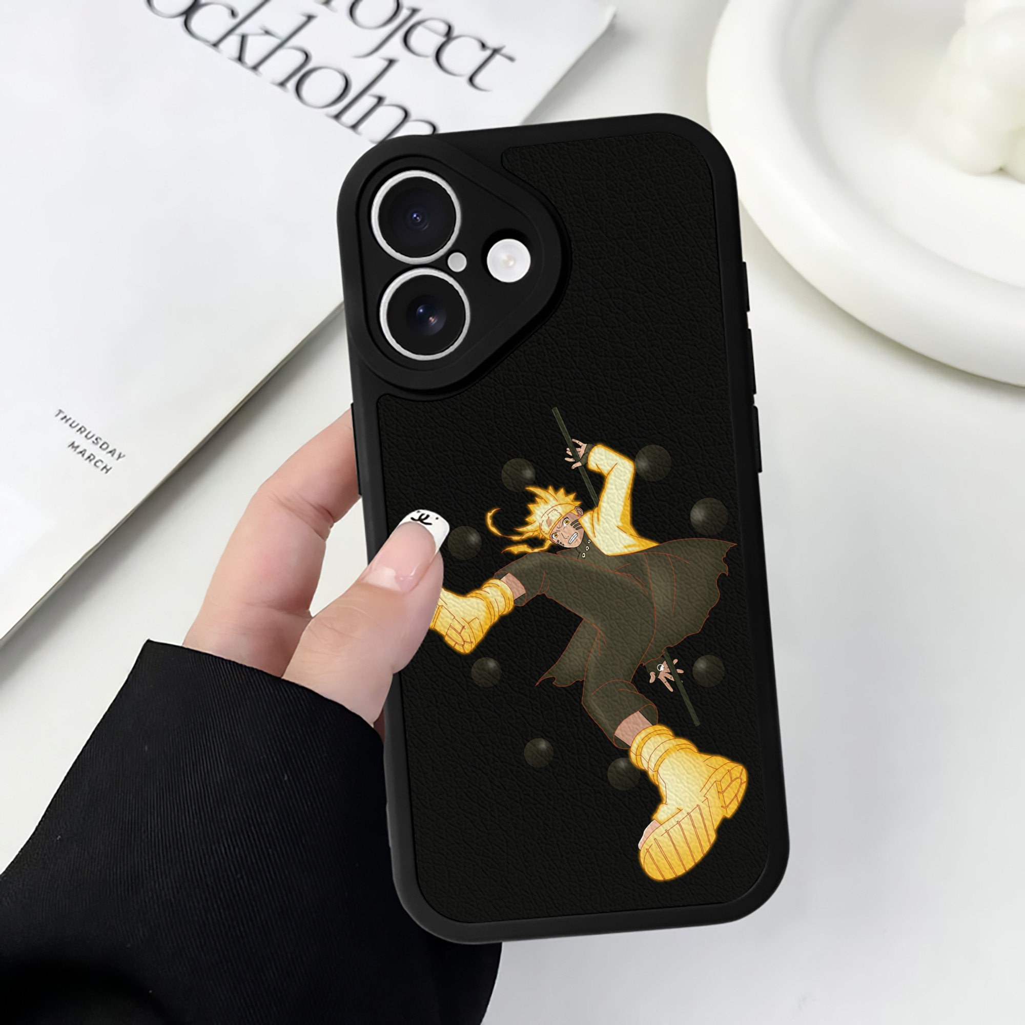 （画像用） NARUTO -ナルト- うずまき ナルト Uzumaki Naruto 【iPhone 16シリーズ対応】シリコンスマホケース（レザー調） 材質：シリコン
